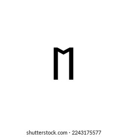 M icon. Simple style poster background symbol. M brand logo design element. M sign. M t-shirt printing. Vector for sticker.