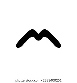M Symbol. Einfaches Poster-Hintergrundsymbol. M Logo Design Element. M Unterschrift. M T-Shirt-Druck. Vektorgrafik für Aufkleber.