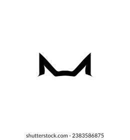 M icon. Simple style poster background symbol. M brand logo design element. M sign. M t-shirt printing. Vector for sticker.