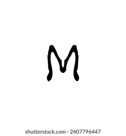 M icon. Simple style poster background symbol. M brand logo design element. M sign. M t-shirt printing. Vector for sticker.