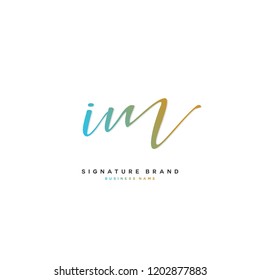 I M IM Initial letter handwriting and  signature logo concept design