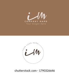 I M IM Initial letter handwriting and signature logo. Beauty vector initial logo .Fashion, boutique, floral and botanical