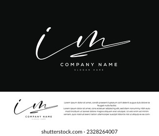 i m im initial letter handwriting and signature logo.