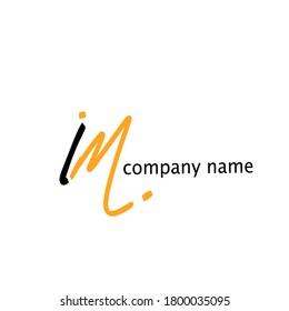 i m im initial logo handwriting template vector