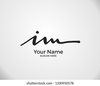 I M IM initial logo signature vector. Handwriting concept logo.