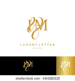 I & M / IM logo initial vector mark. Initial letter I and M IM logo luxury vector logo template.