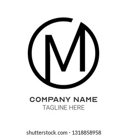 M inital letter logo design