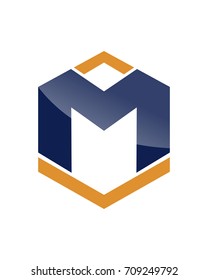 m inital, logo template