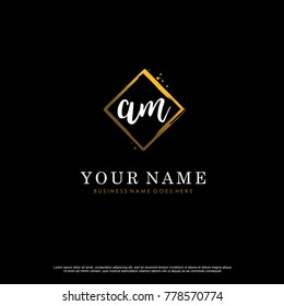 A M Initial abstract logo template vector