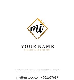 M I Initial abstract logo template vector