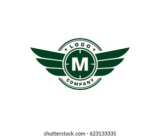 M Initial army logo vector