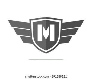 M Initial badge team template vector