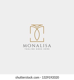 m initial beauty cosmetic line art logo template vector illustration icon element