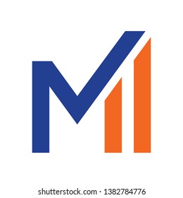 M initial, business, finance logo design