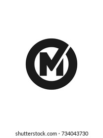 M initial circle company logo black