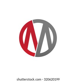 M initial circle company or MO OM logo red