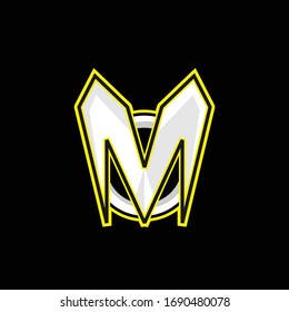 M Vektorillustration des Logos für Glücksspiele mit anfänglicher Unterstützung