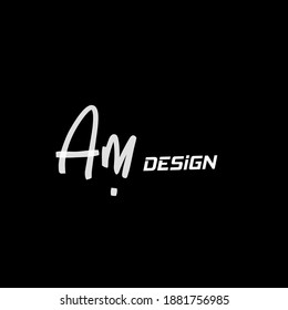 AM A M Initial handwriting creative fashion elegant design logo template vector