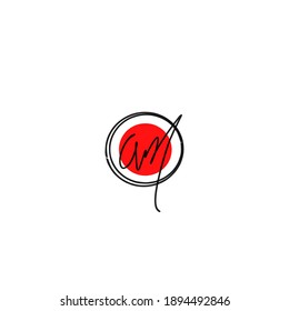 AM A M Escritura manual inicial moda creativa diseño elegante logo Firmar plantilla vectores icono