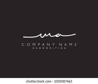 M A Initial handwriting logo