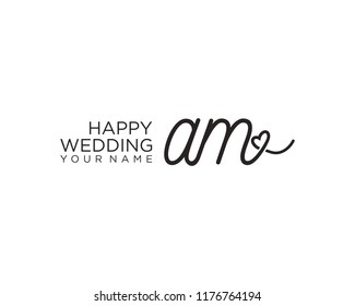 A M Initial handwriting logo