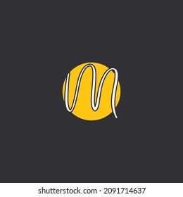M Initial handwriting logo Logo With Circle