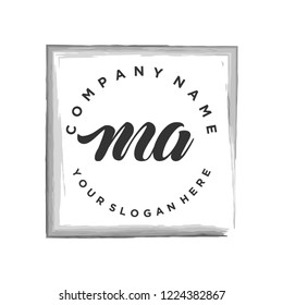 M A Initial handwriting logo vector