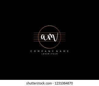 A M initial handwriting logo vector