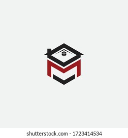 m erstes Hexagon. Heimatlogo-Vektorgrafik