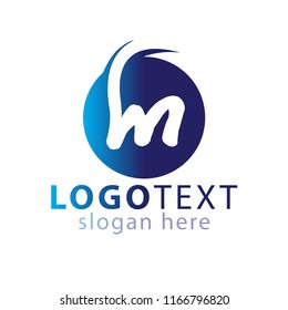 M Initial letter in abstract circle logo vector