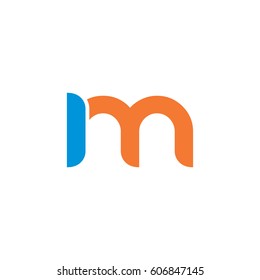 m initial letter brand logo template logotype single color