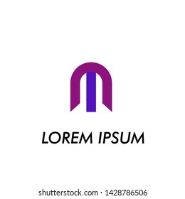 m initial letter for business name logo icon in company 