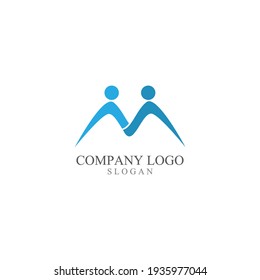 M initial letter community care Logo template vector icon