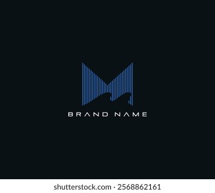 M initial letter Cutting edge logo. Abstract lines M monogram logo vector icon illustration