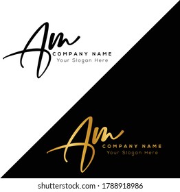 A M AM Initial letter handwriting and signature logo. Beauty vector initial logo .Fashion, boutique, floral and botanical