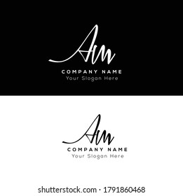  A M AM Initial letter handwriting and signature logo. Beauty vector initial logo .Fashion, boutique, floral and botanical