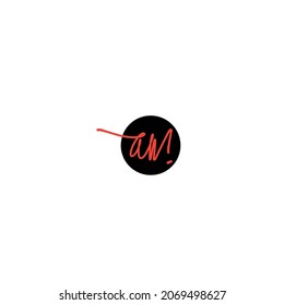 a m am initial letter handwriting and signature logo