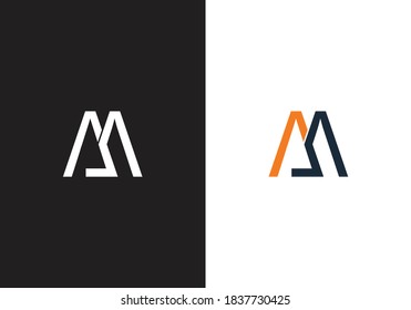 A M, AM Initial Letter Logo design vector template