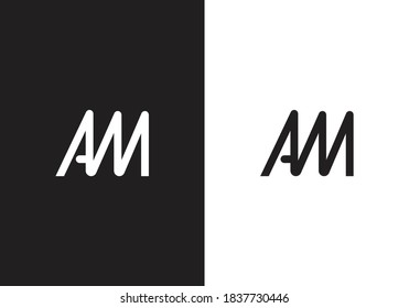 A M, AM Initial Letter Logo design vector template