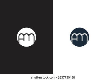 A M, AM Initial Letter Logo design vector template