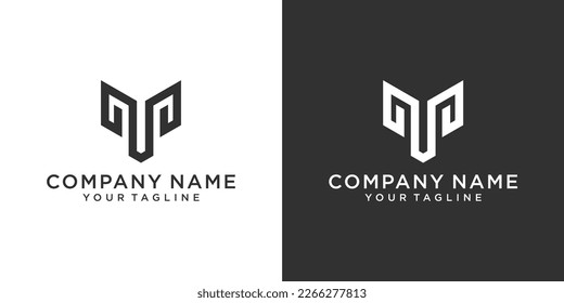 M initial letter logo design concept.