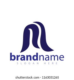 m initial letter logo icon vector