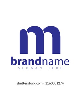 m initial letter logo icon vector