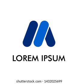 M initial letter logo icon for business or technology company sign
