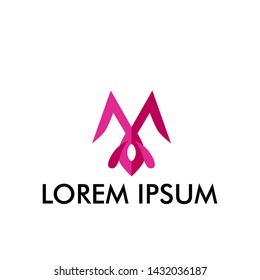 M initial letter logo icon for business or technology company sign
