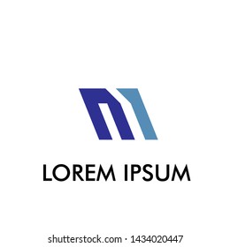 m initial letter logo icon for business name company sign 