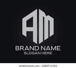 A M initial letter logo template