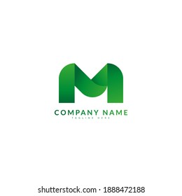 M Anfangsbuchstabe mit minimalistischem Farblogo. Typografie für Firmenlogo und Firmenlogo.