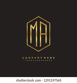 M A initial letter, modern logo design template vector 