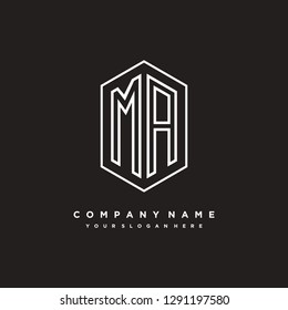 M A initial letter, modern logo design template vector 